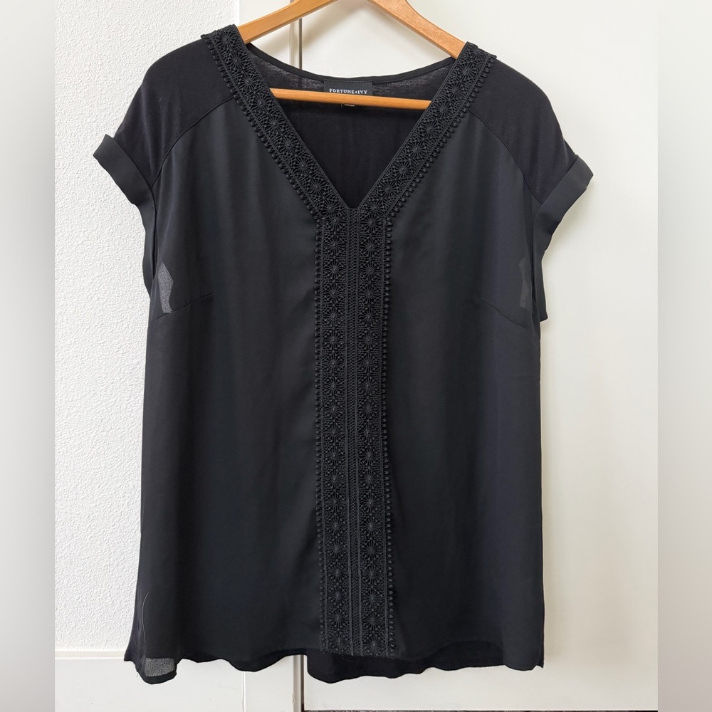 Elegant Black V-Neck Blouse